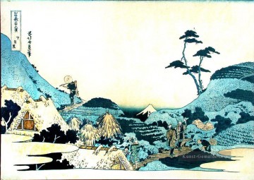Japanische Werke - Landschaft mit zwei Falkern Katsushika Hokusai Japanisch